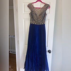 Prom dress - Sherri Hill Elegant Royal Blue and Gold beaded Women's Dress
